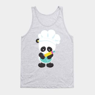 Cooking Panda, Baking Panda, Apron, Rolling Pin Tank Top